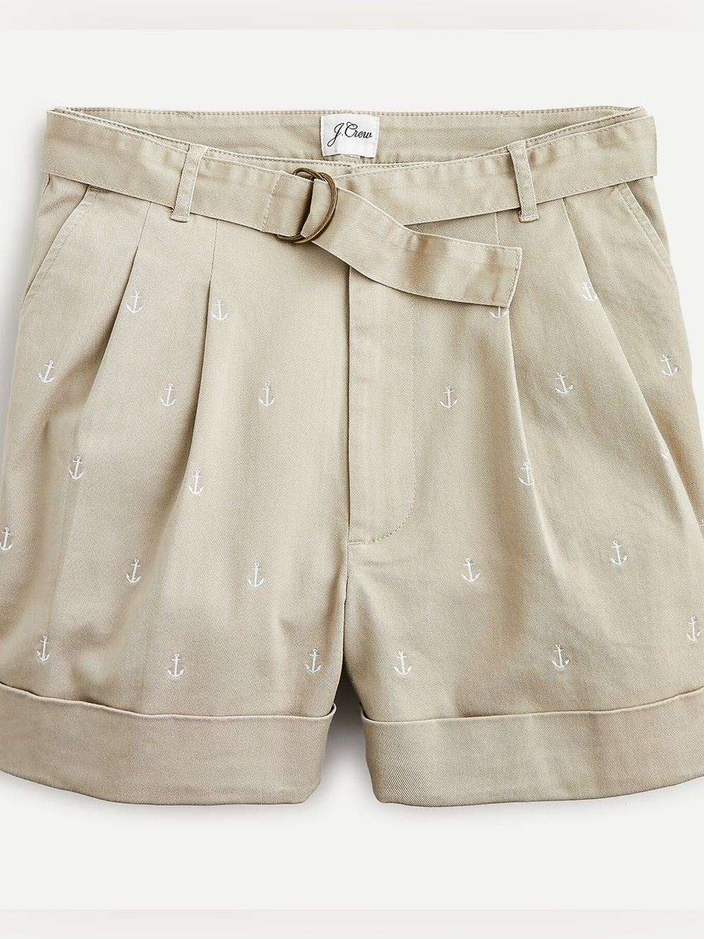 NWT- J. Crew D-ring short with anchor embroidery
